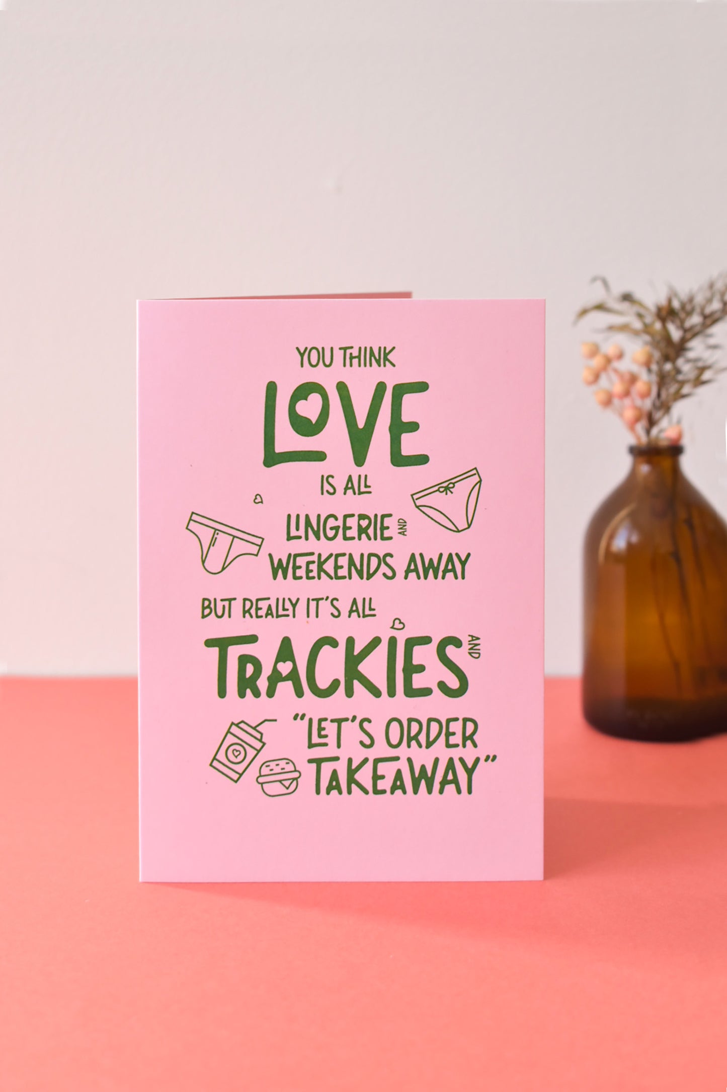 Real Love: Trackies and Takeaways Funny Valentine's Day Card