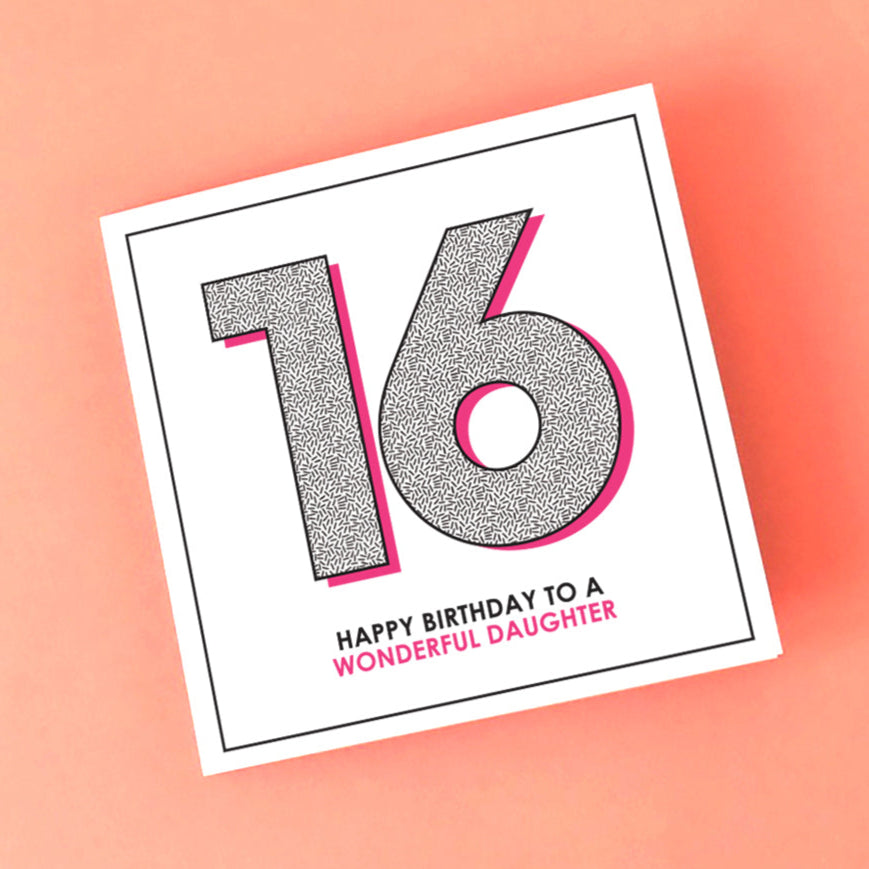 Milestone 16th Birthday Card for parents to give to their daughter.