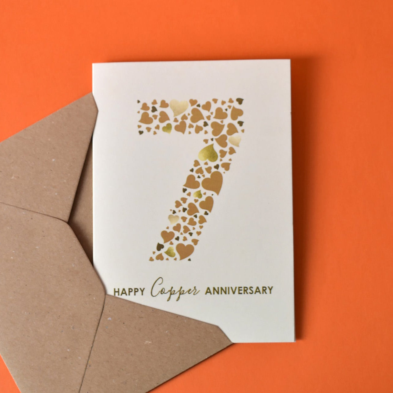 Happy 7th Copper Wedding Anniversary Card.