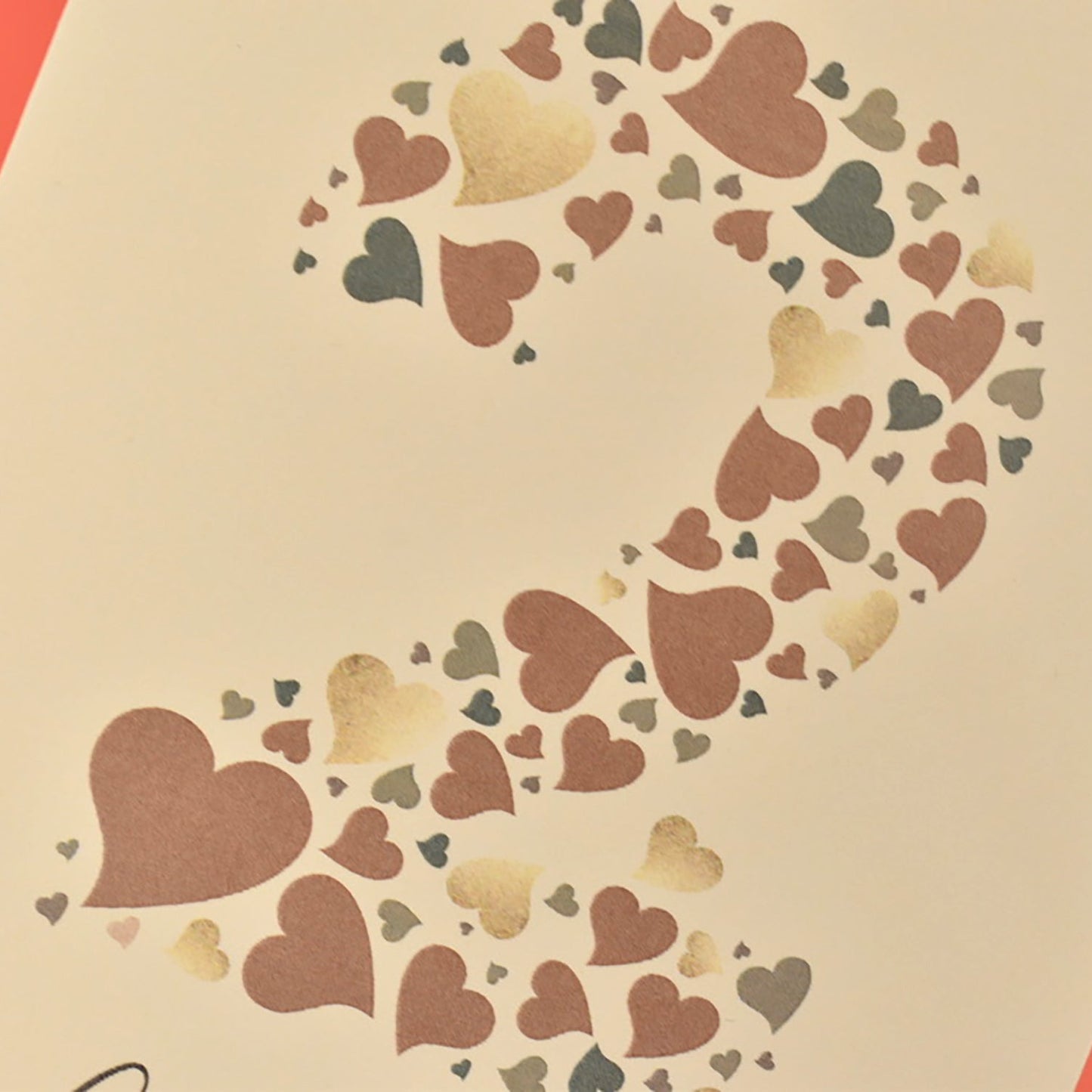 Cotton 2nd Wedding Anniversary Card with Love Hearts