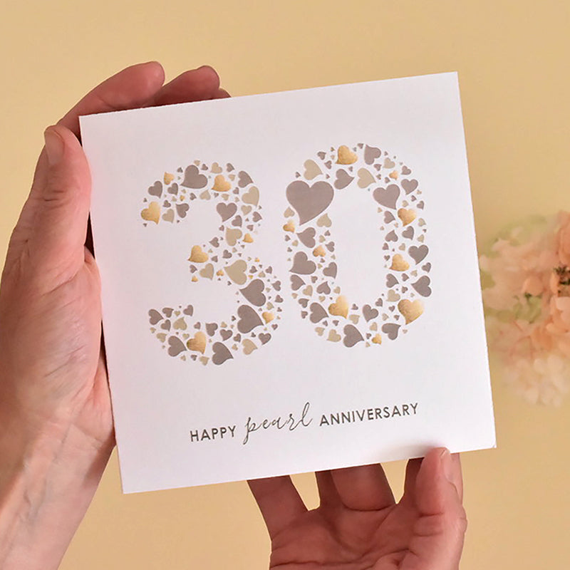 Lots of Hearts Pearl Anniversary Card Digital Download