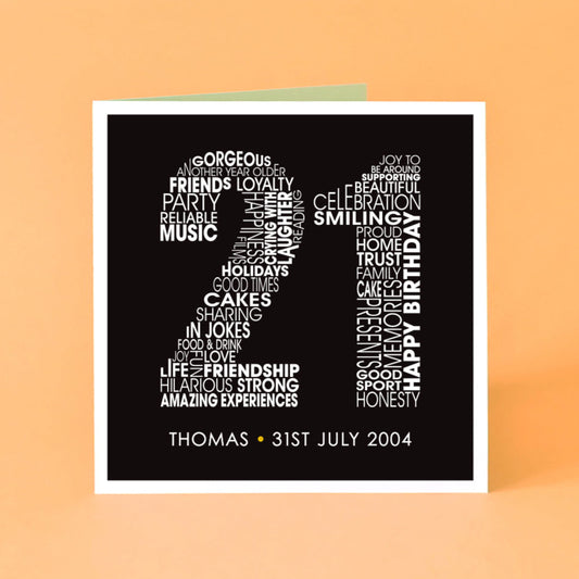 Gender neutral 21st Birthday card