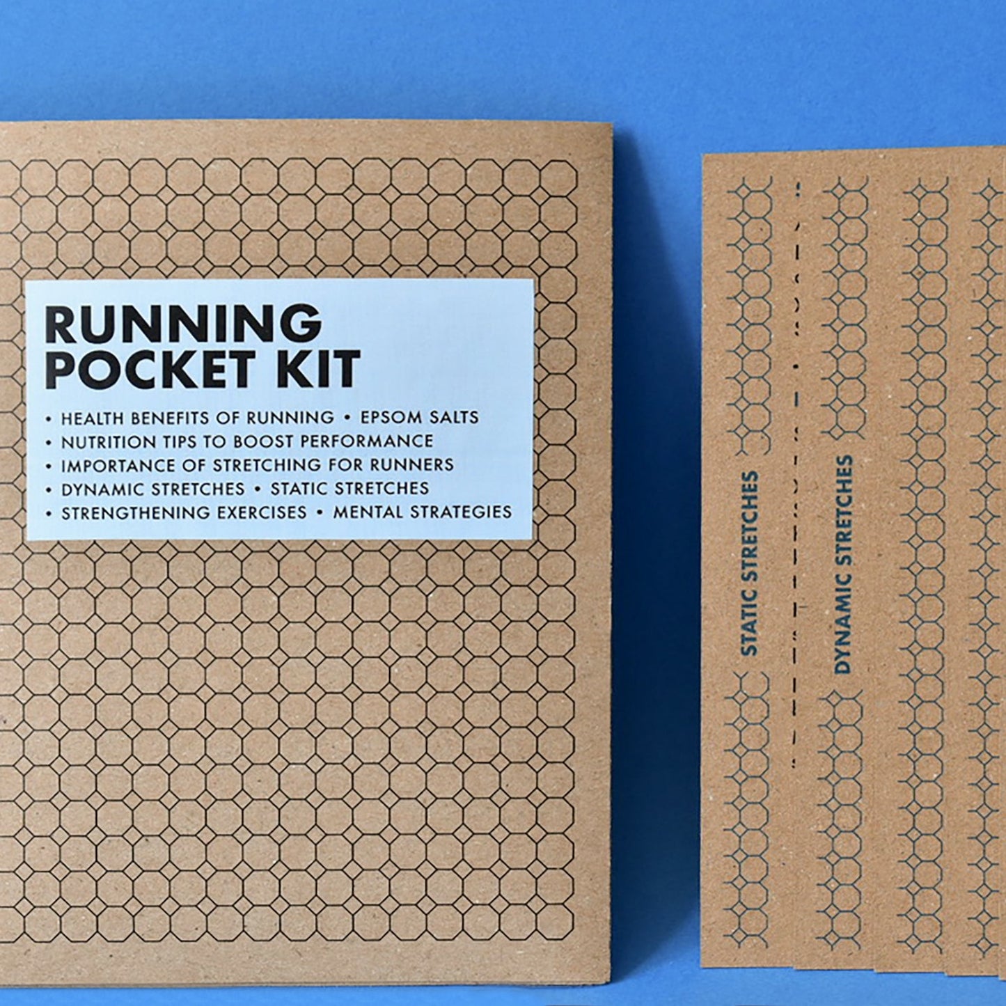 Running pocket kit with static stretches and dynamic stretches for before and after runs.