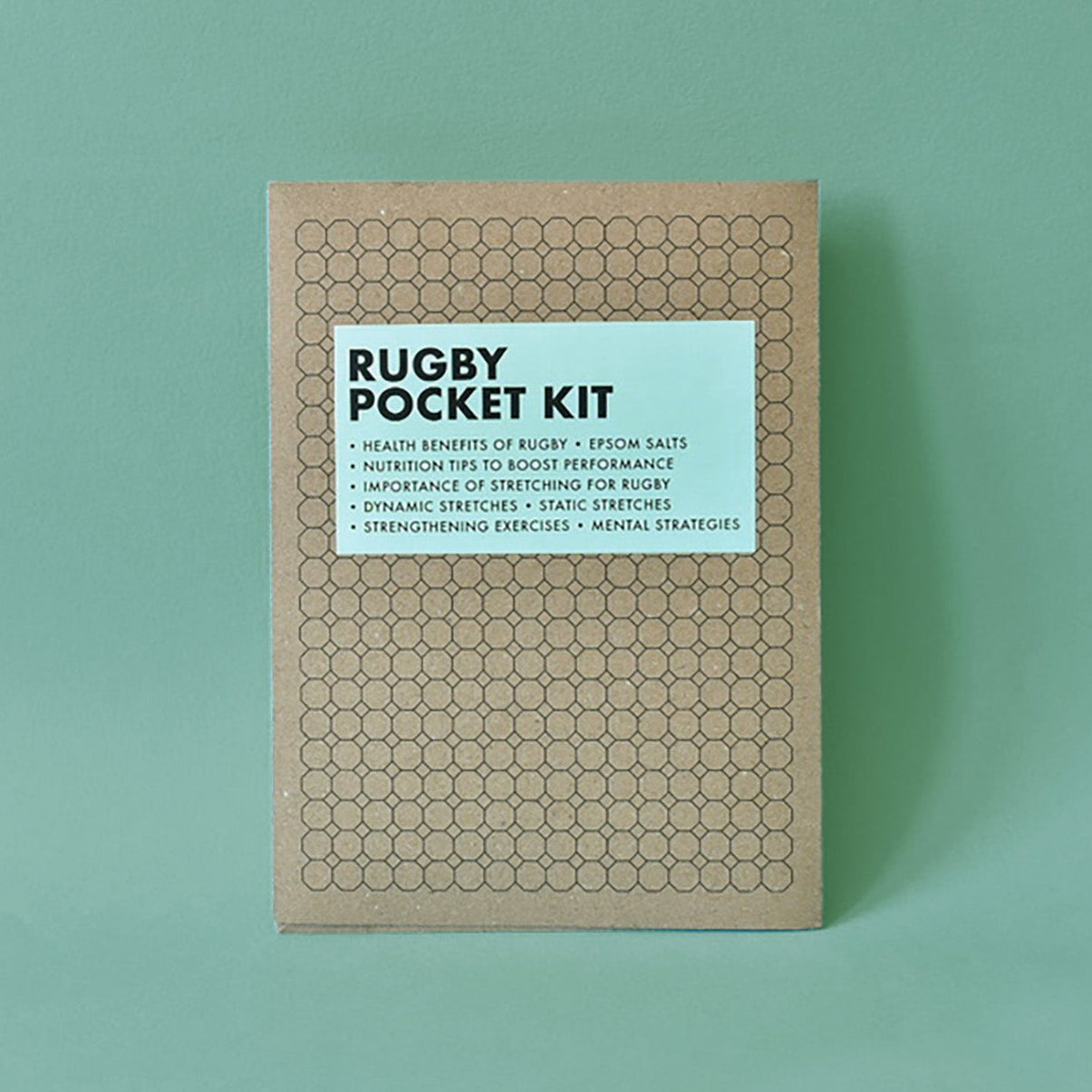 Rugby pocket kit packaging on a green background. Father’s Day gift—especially for the rugby-loving dads who are notoriously hard to buy for.