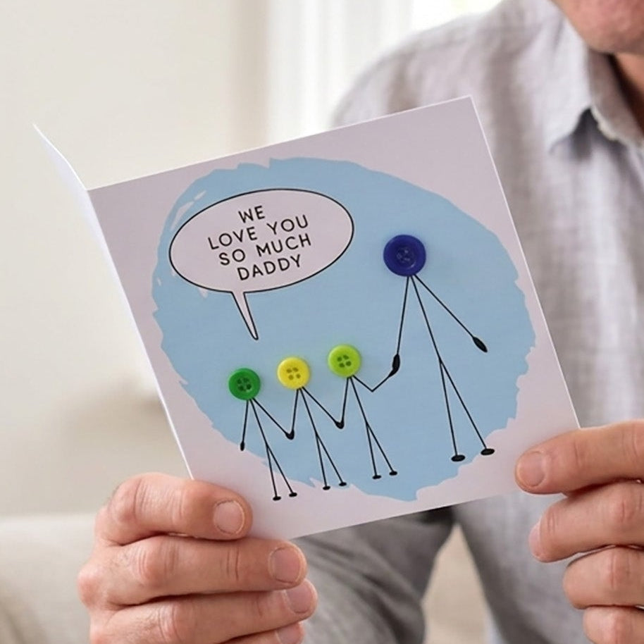 Love You Grandad Button People Card