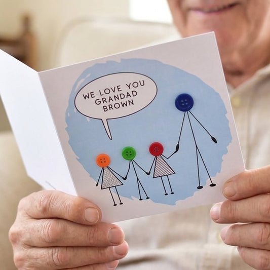 Love You Grandad Button People Card
