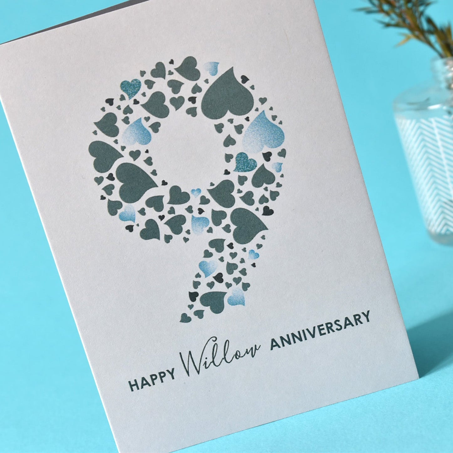 Willow 9th Wedding Anniversary Card