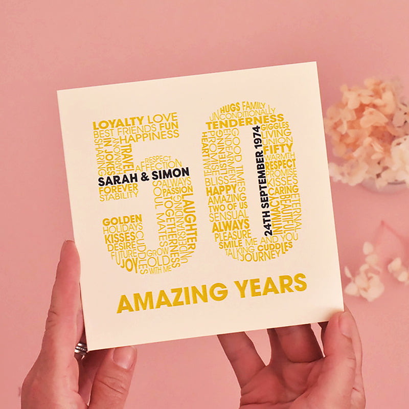 Words of Love Golden Anniversary Card