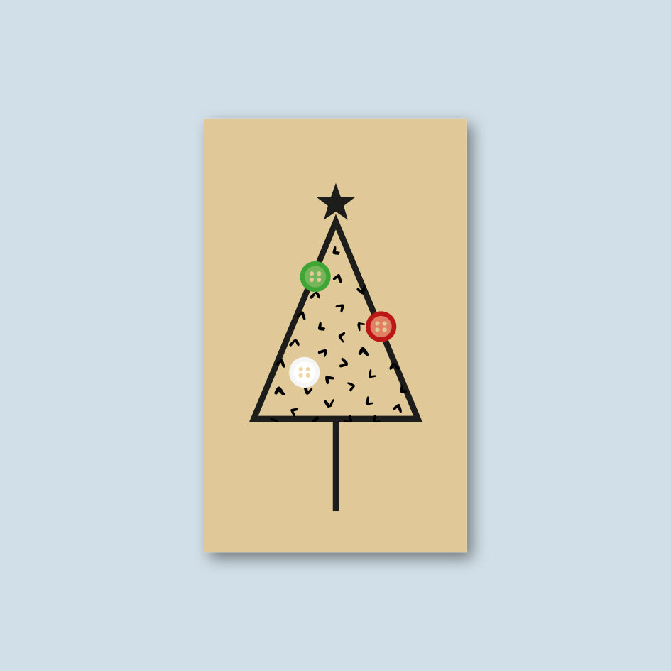 Pack of 5 Mini Christmas Tree Card - WHOLESALE PACK OF 6 (30 cards in total)