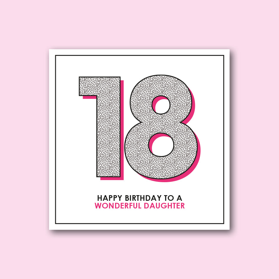 Daughter 18th Birthday Card - WHOLESALE PACK OF 6
