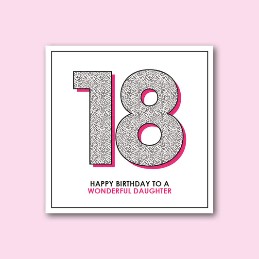 Daughter 18th Birthday Card - WHOLESALE PACK OF 6