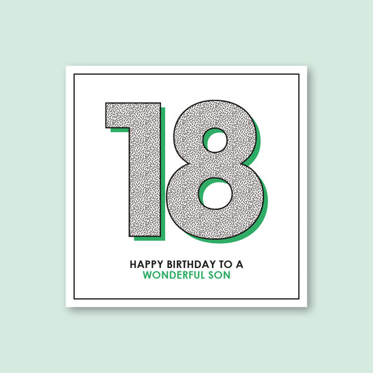 Son 18th Birthday Card - WHOLESALE PACK OF 6