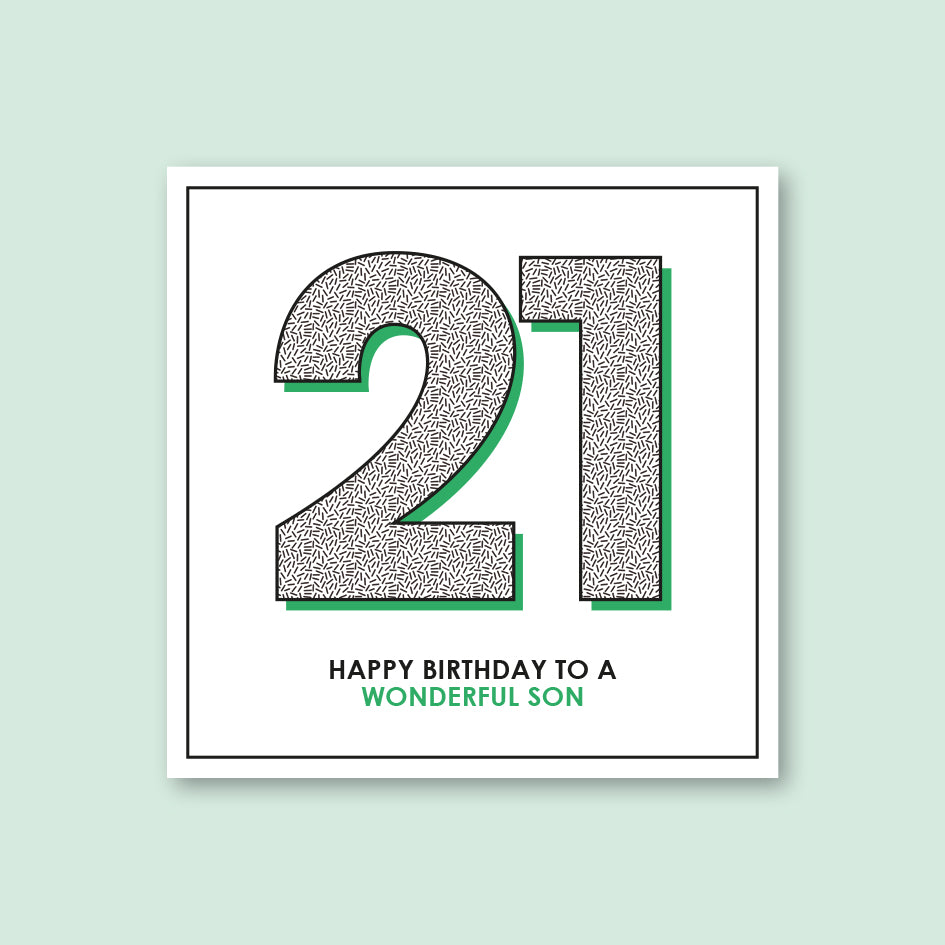 Son 21st Birthday Card - WHOLESALE PACK OF 6