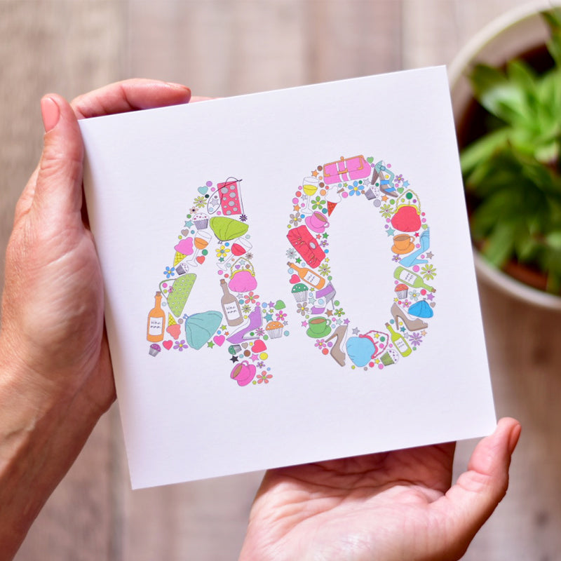 Female 40th Birthday Card - WHOLESALE PACK OF 6