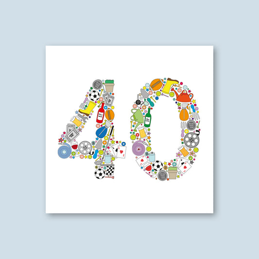 Male 40th Birthday Card - WHOLESALE PACK OF 6