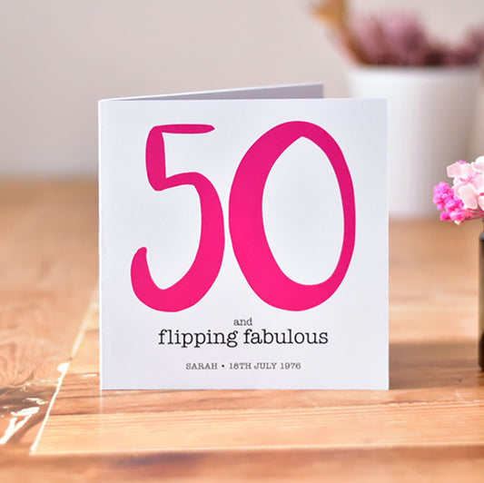 50 and Flipping Fantastic Birthday Card