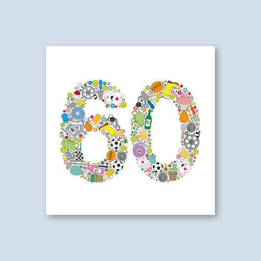 Male 60th Birthday Card - WHOLESALE PACK OF 6