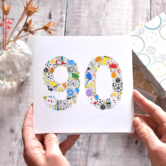 90th Birthday Card for Him - Hobbies and Interests
