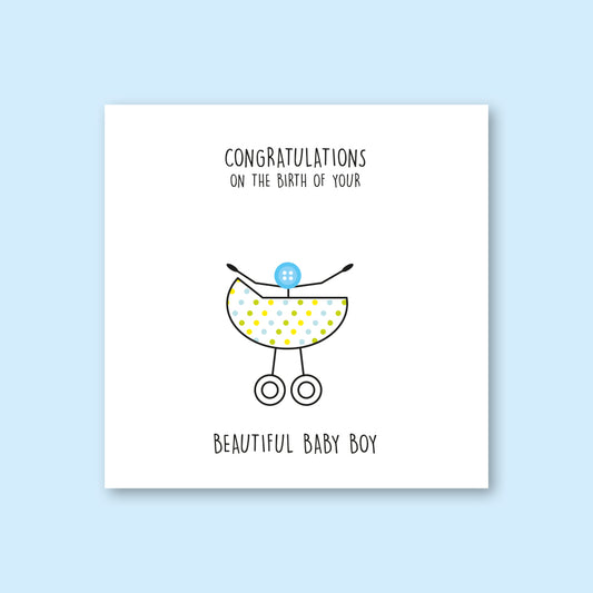 Baby Boy Card - WHOLESALE PACK OF 6