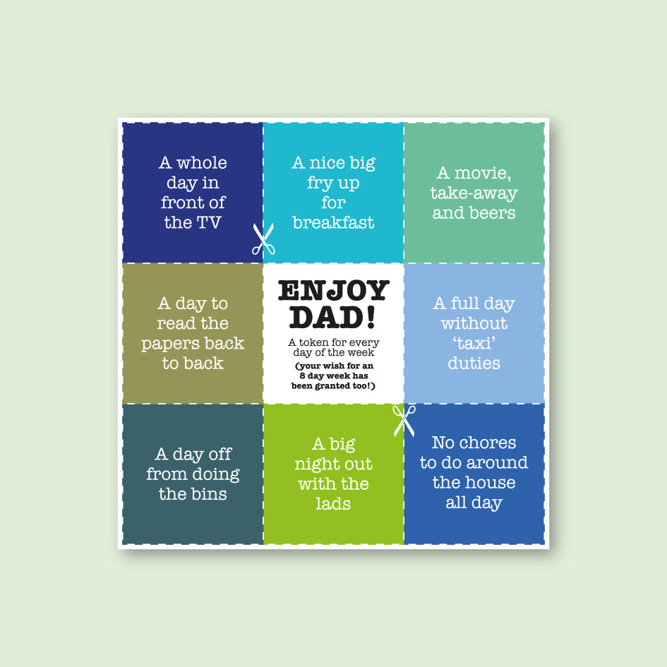 Dads Tokens Card - WHOLESALE PACK OF 6