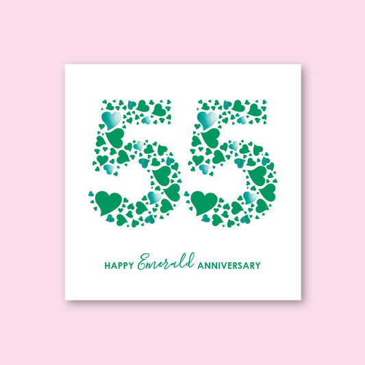 Emerald Anniversary Card - WHOLESALE PACK OF 6