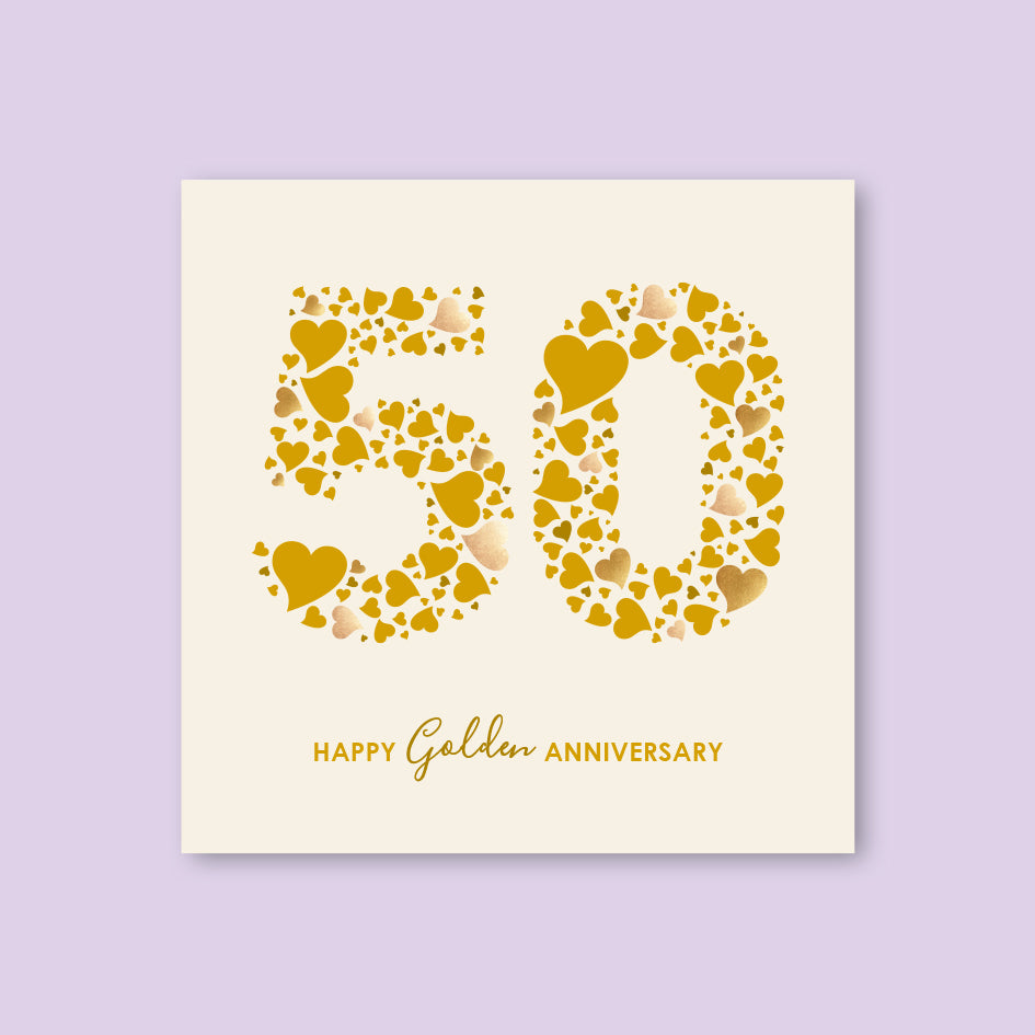 Golden Anniversary Card - WHOLESALE PACK OF 6
