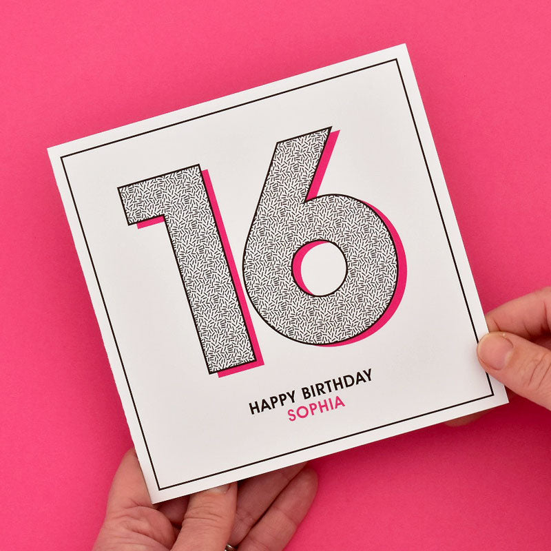 Personalised 16th Birthday Card