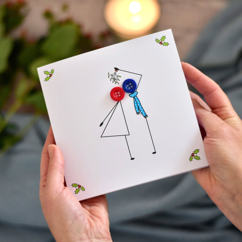 Mistletoe Christmas Card - WHOLESALE PACK OF 6