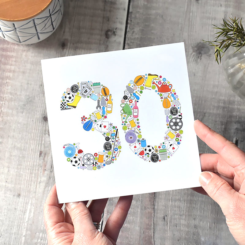 30th Birthday Card for Him - Hobbies and Interests