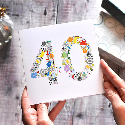 40th Birthday Card for Him - Hobbies and Interests