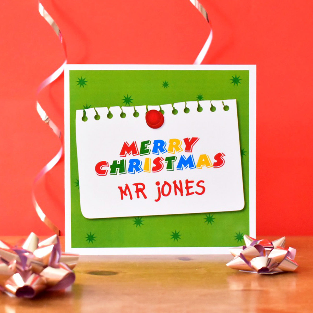 Personalised Teacher Christmas Card