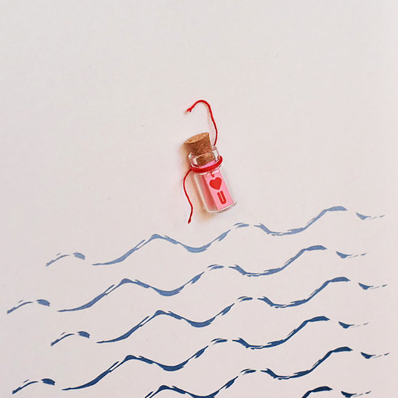 Petite "Message In A Bottle" Anniversary Card