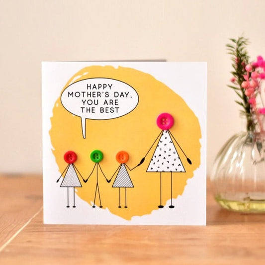 Love You Mummy Button People Card