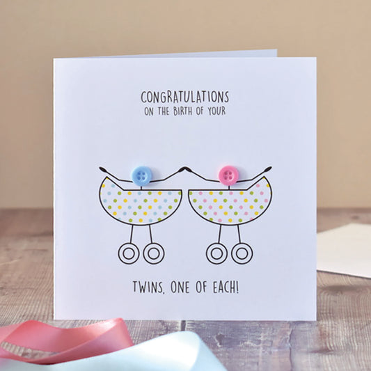 Newborn Twins Congratulations Card
