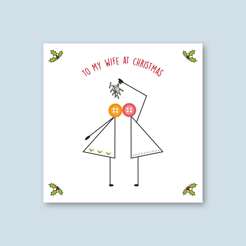 To My Wife at Christmas Card (2 Females) - WHOLESALE PACK OF 6